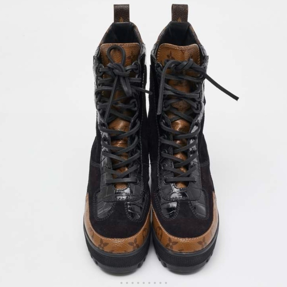 Authentic Louis Vuitton Monogram Combat Boots – Size 36 / US 6 - Picture 2 of 11